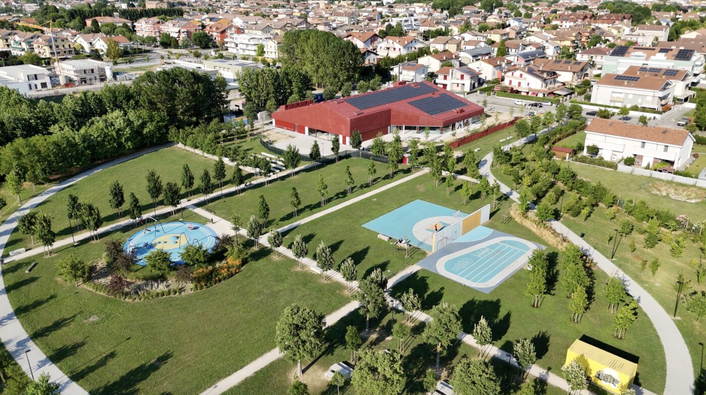 foto aerea del nuovo Tecnogas Auditorium Albignasego