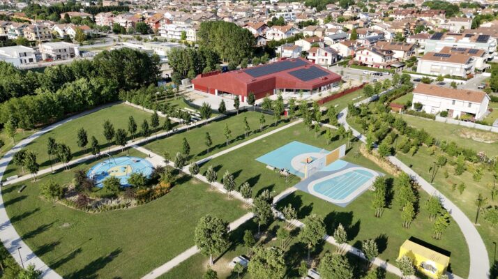 foto aerea del nuovo Tecnogas Auditorium Albignasego